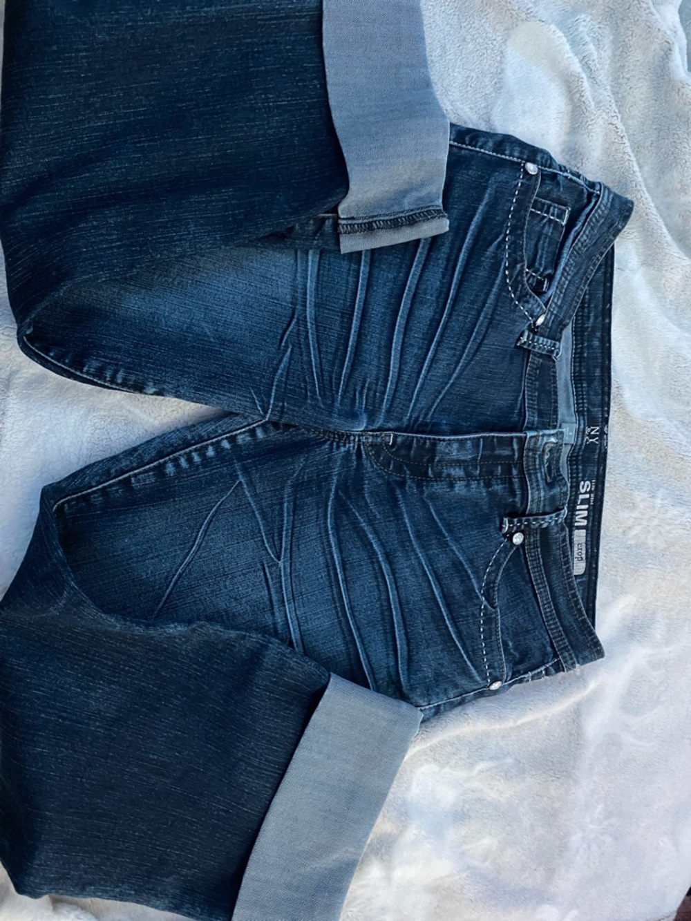 Vintage New York & Company Slim Skinny Capri Jeans - Dark Blue Wash